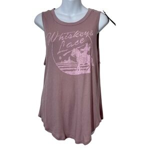 Chasor Whiskey & Lace Graphic Sleeveless‎ Tank Top Size L